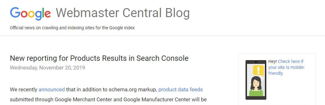 anuncio nuevos informes de resultados de productos en search console