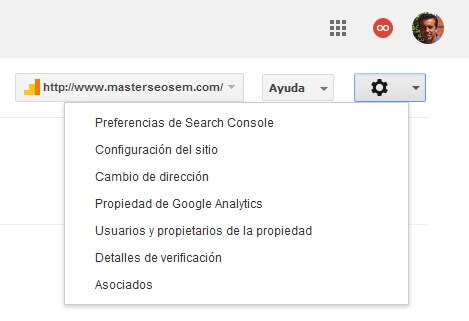 configuracion de google search console