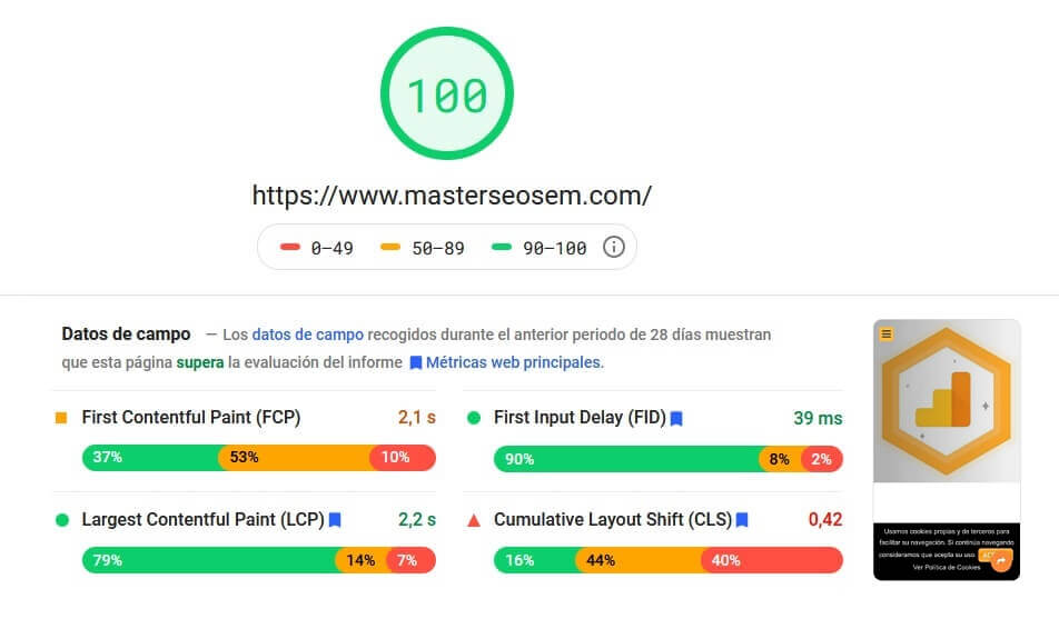 metricas web principales pagespeed insights