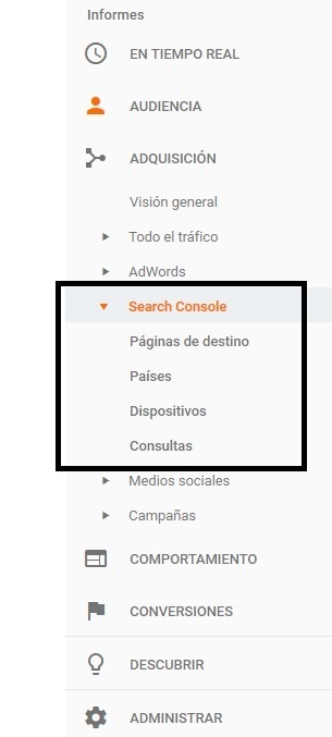 search console en google analytics