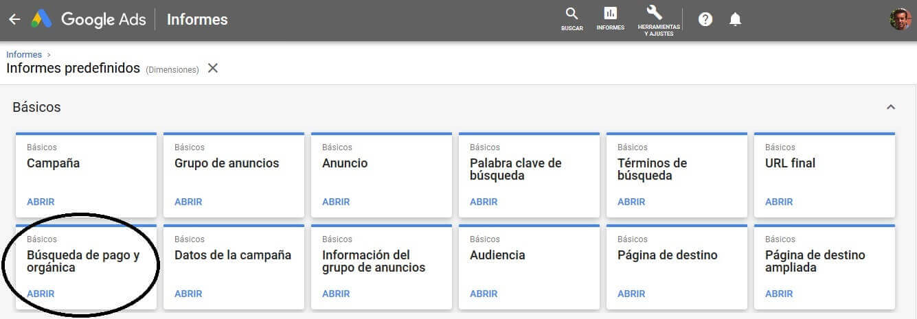 tutorial search console informes google ads