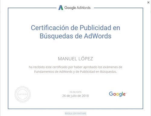 Google adwords Certificate