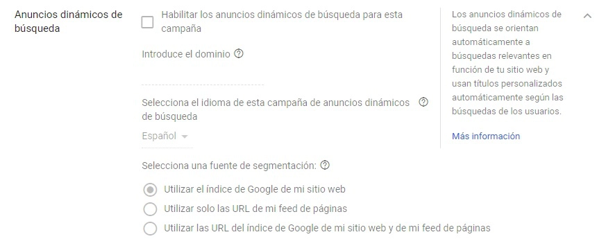 anuncios dinamicos de busqueda campaña google adwords