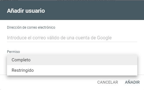 tutorial search console configuracion añadir usuarios y permisos