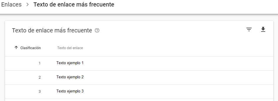 tutorial search console informe enlaces texto