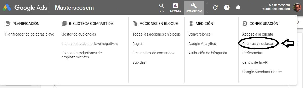 tutorial search console pasos vincular google ads